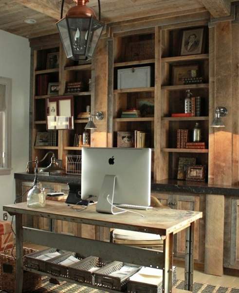 Rustic Small Office Interior Design Idea