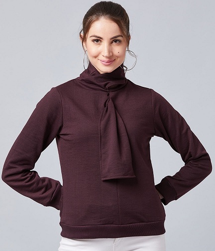 Women’s High Neck Sweatshirt for Winter