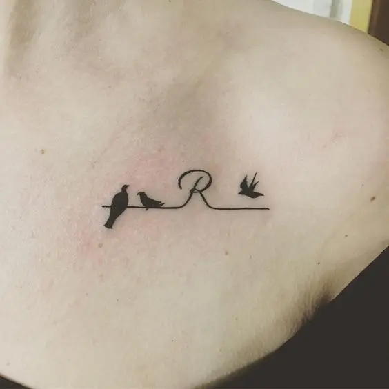 R name logo   Name tattoo designs Tattoo design for hand Wrist  tattoos for women