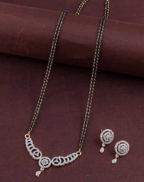 Artificial Long Mangalsutra With Earrings