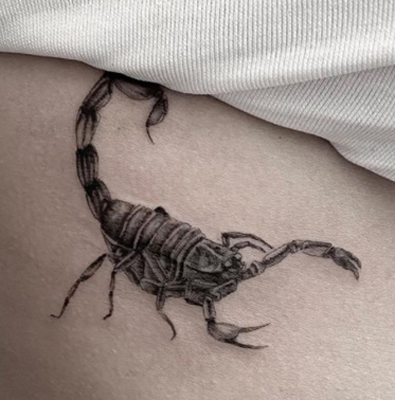 Attractive 3d Scorpion Tattoo
