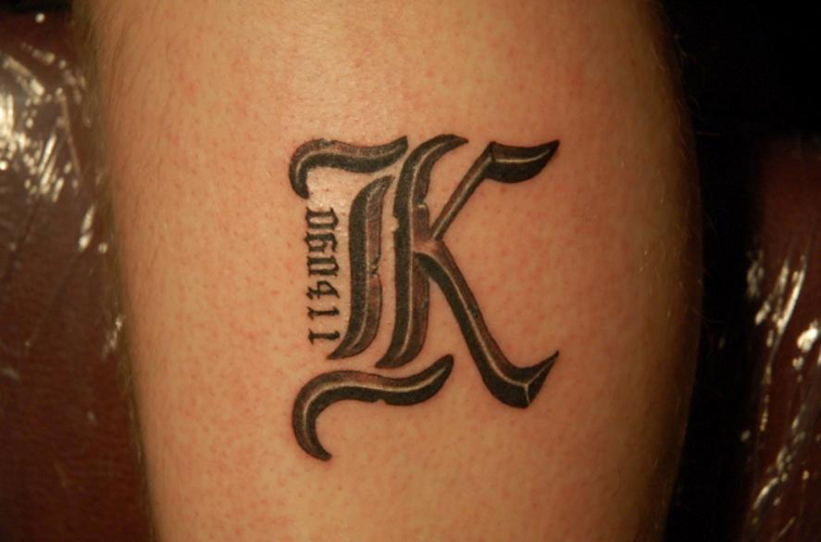 Awesome K Design Tattoo