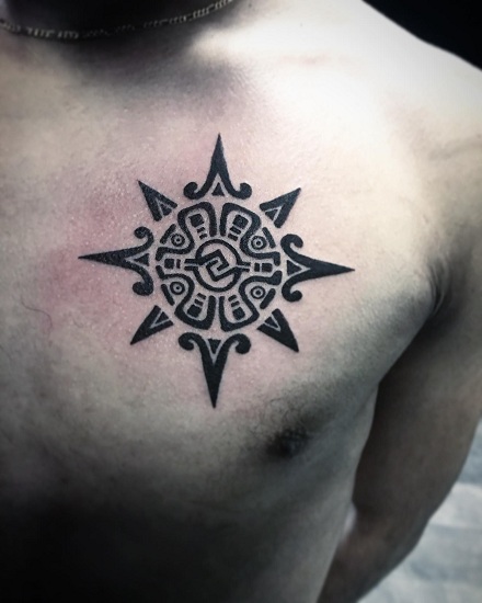 Aztec Tribal Sun Tattoos