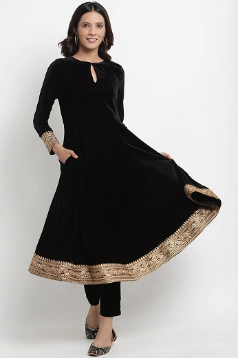 Buy Sitaram Designer Rayon Foil Printed 34 th Sleeve Kurta with Palazzo  SetBlack Online at Best Prices in India  JioMart