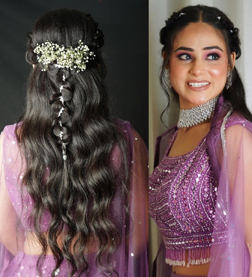 Bridal Indian Hairstyle for Round Face
