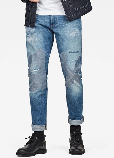 G Star Ripped Tapered Jeans