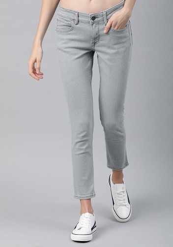 Grey Lee Cropped Jeans