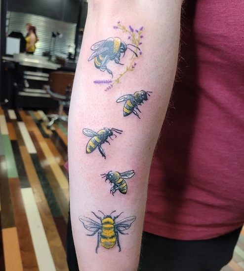 Group Of Bee Tattoo Ideas