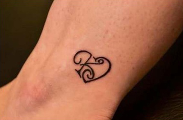Hearty K Tattoo Near The Ankle