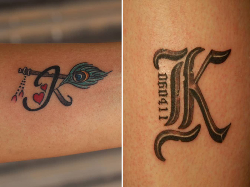 K Letter Tattoo Designs