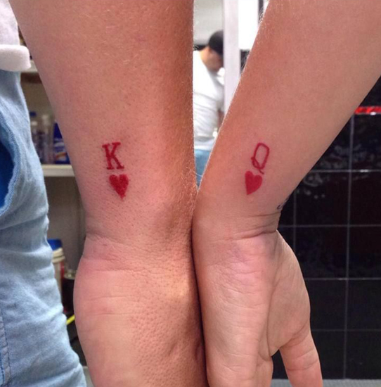 K Couple Tattoo On The Side Of The Wrists