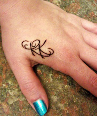 K Letter Combination Tattoo
