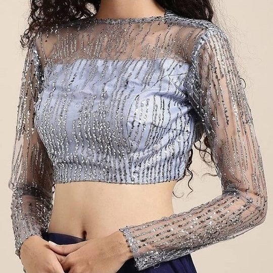 Metallic Blouse With Full Sleeves