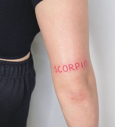 Minimalist Scorpio Tattoo Sign
