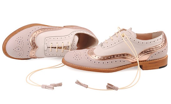 Rose Gold Brogues With Tassels