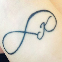 Simple K Tattoo Forming Infinity Symbol