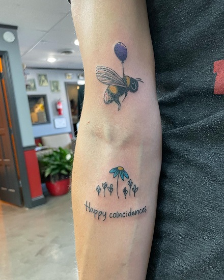 Simple Bee Tattoo Design
