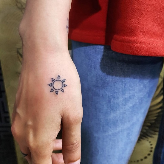 Small Tribal Sun Tattoo