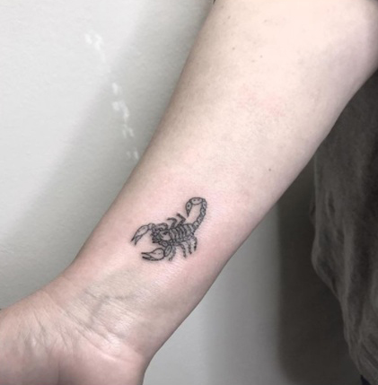 Tiny Scorpio Wrist Tattoo