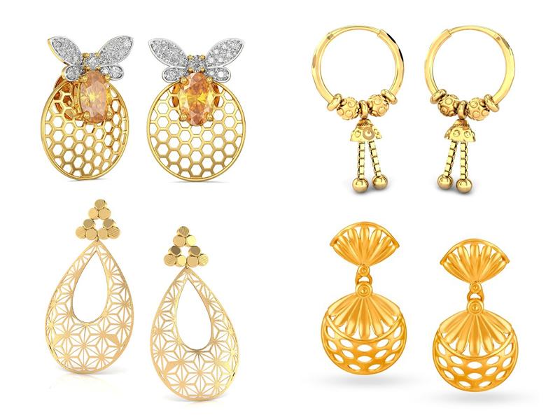 9 Trending Collection Of 4 Gram Gold Earrings Designs In 2021