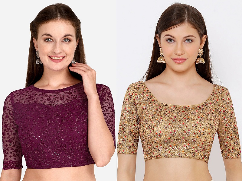 9 Trending Round Neck Blouse Designs For Stylish Look