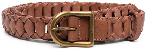 Bonded Leather Waist Braided Belt For Mens