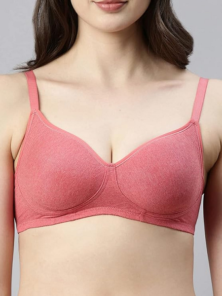 Enamor High Coverage Non Padded Cotton Red Bra