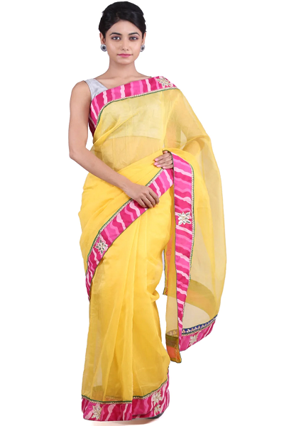 Handloom Yellow Kota Sari