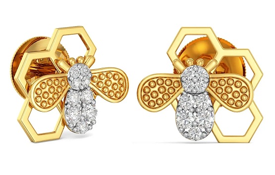 Honeybee Design Gold Earrings