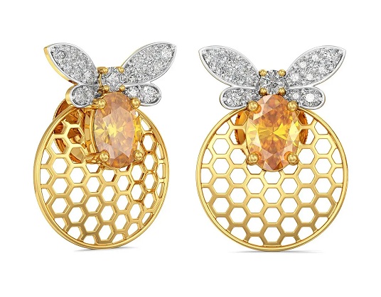 Joyalukkas Honey Bee Design Earrings