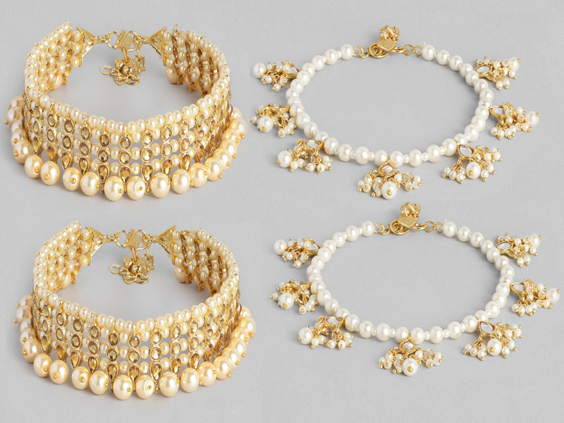 Stunning Models Of Pearl Anklets Latest Collection
