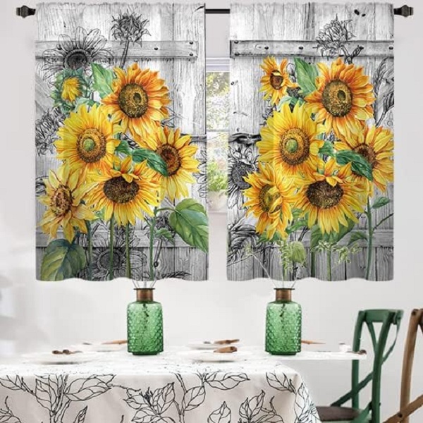 Sunflower Kitchen Curtains