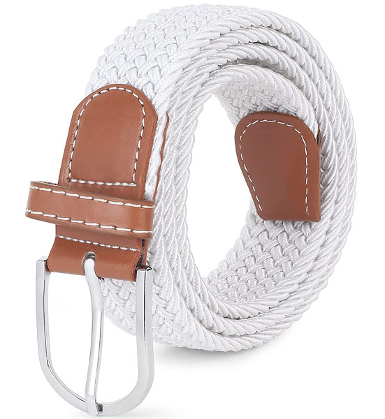 White Braided Belt Mens