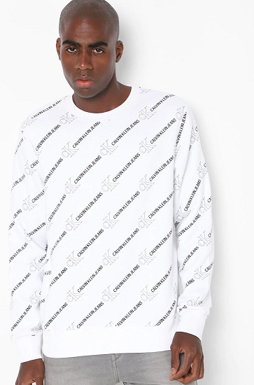 White Calvin Klein Sweatshirt For Men
