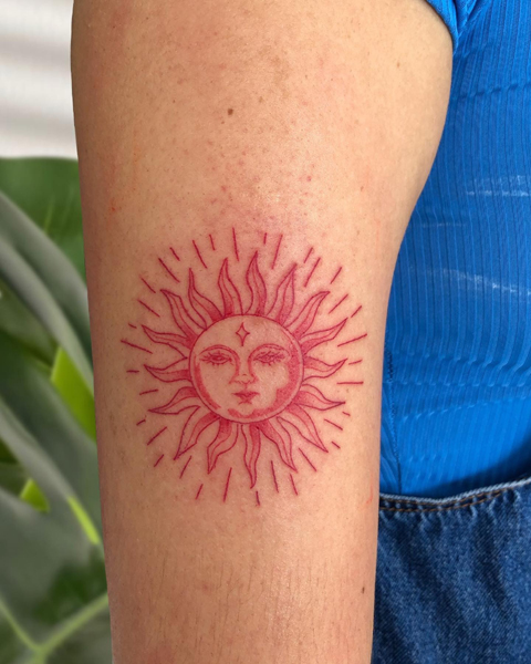 Bright Sun Rays Tattoo Design