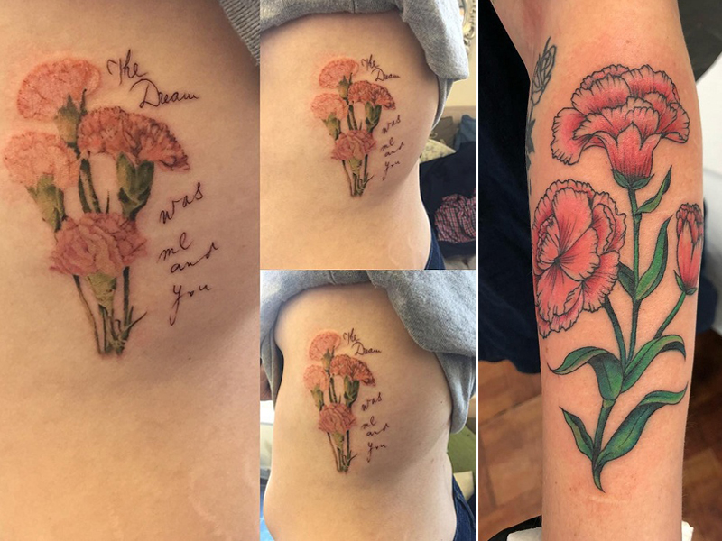 Carnation Flower Tattoo Design