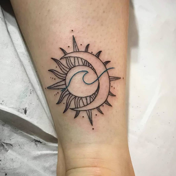 Cool Moon And Sun Tattoos