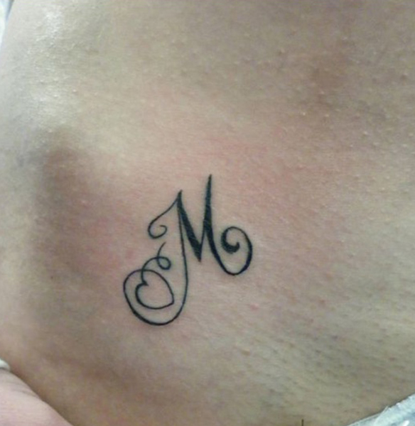 Cute Tattoo With Letter M