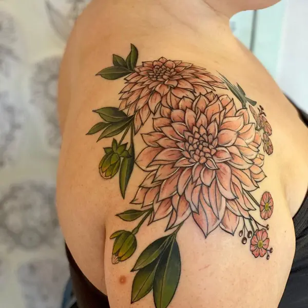 20 Best dahlia tattoos for nature fans