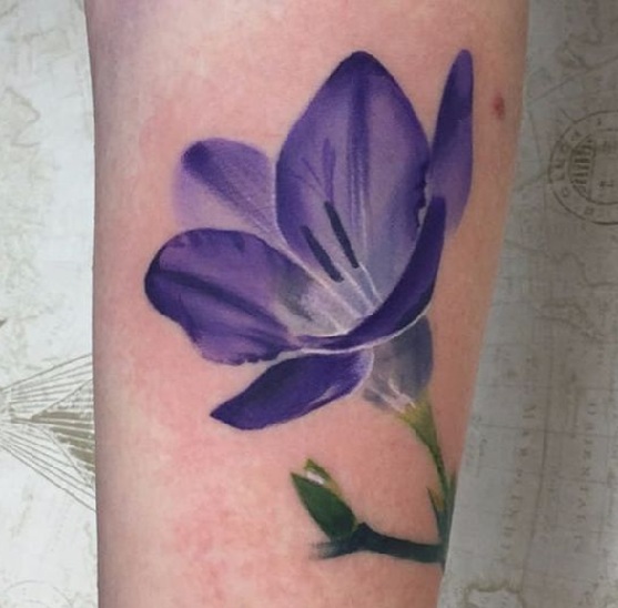 Freesia Flower Tattoo Design
