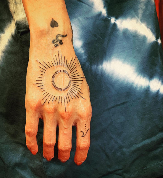 Geometric Sun Tattoo Design