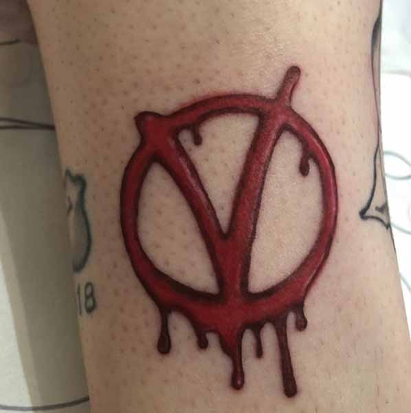 Passionate Tattoo For Letter V