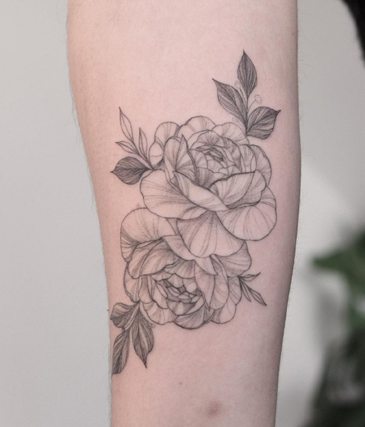 Simple Gardenia Flower Tattoo Design