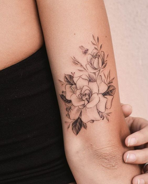 Sleek Gardenia Tattoo Design