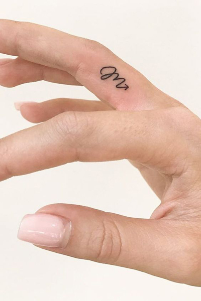 Stylish M Finger Tattoo