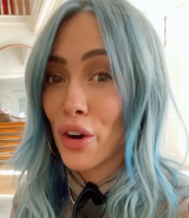 Hilary Duff Dyed Her Hair Bright Blue In Quarantine Because Were All  Making Drastic Hair Choices These Days