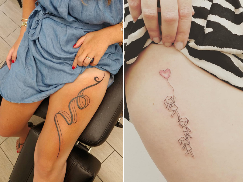 Small thigh tattoos for ladies
