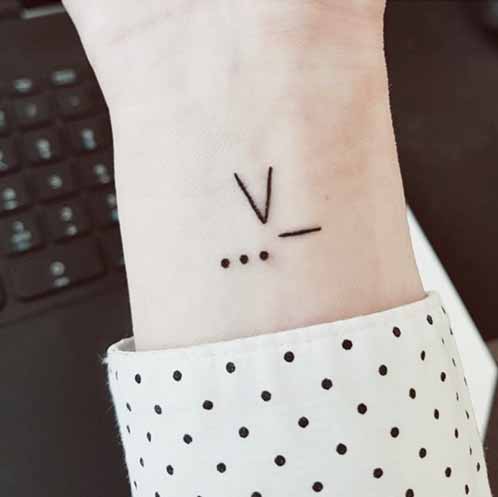 V Letter Tattoo In Morse Code