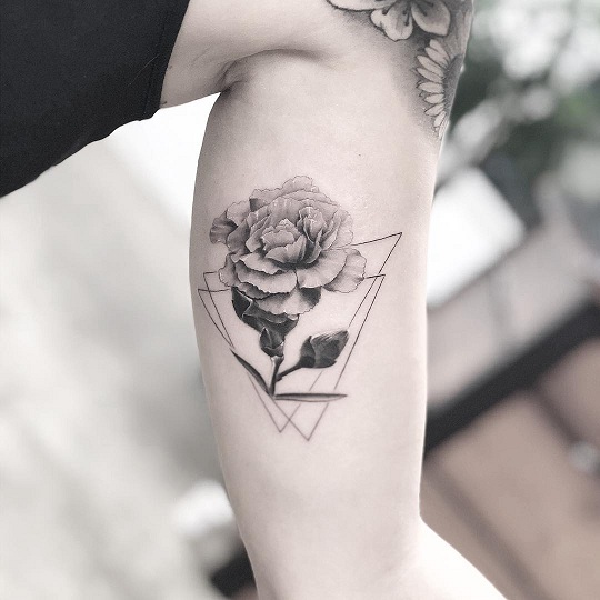 Carnation Tattoo Black And White