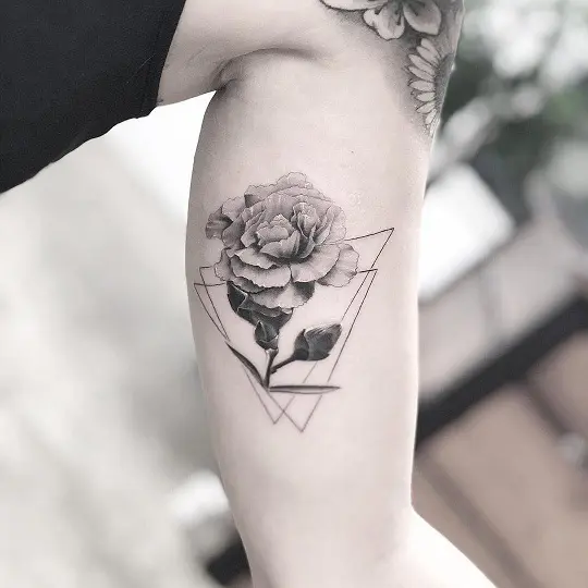 Black and White Carnation Tattoo  Carnation tattoo Carnation flower tattoo  Flower tattoo designs
